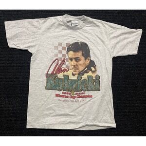 Vintage 1993 Alan Kulwicki NASCAR Winston Cup Champion T-Shirt Gray Large Single